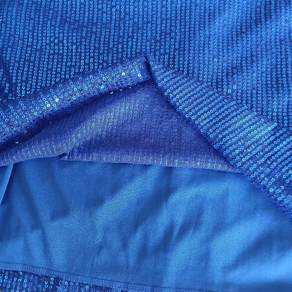 Women Sparkly Sequin Tank Top Royal Blue 2XL - Picture 6 of 9